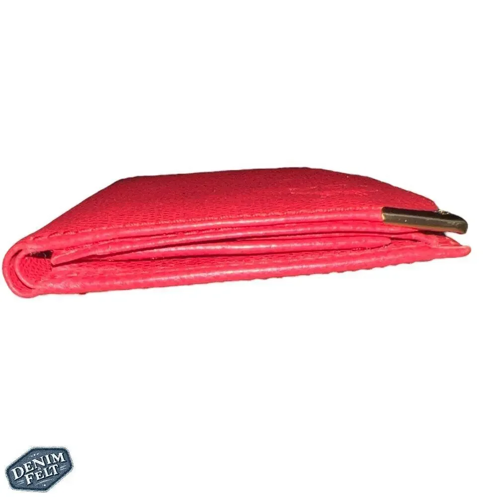 MCM Red w/‎ Gold Tip Men’s Leather Bifold Wallet